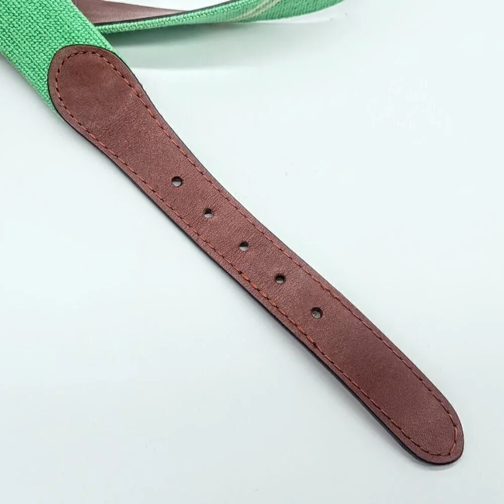 Smathers & Branson Hand-Stitched Needlepoint Leather Belt